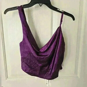 Zara NWT Satin Crop Top Blouse Size S